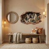 Wall Stickers: Wall Hole Kittens Ropes 9