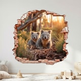 Wall Stickers: Wall Hole Koalas Forest 3