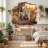 Wall Stickers: Wall Hole Koalas Forest 7