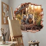 Wall Stickers: Wall Hole Koalas Forest 9