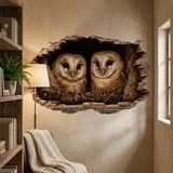 Wall Stickers: Wall Hole Barn Owls Nest 3