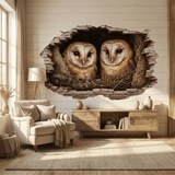 Wall Stickers: Wall Hole Barn Owls Nest 4