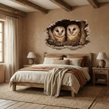 Wall Stickers: Wall Hole Barn Owls Nest 9