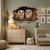 Wall Stickers: Wall Hole Barn Owls Nest 10