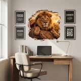 Wall Stickers: Wall Hole Lion Sunset 5