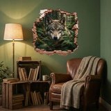 Wall Stickers: Wall Hole Wolf in the Forest 5