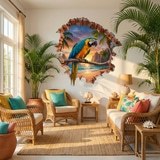 Wall Stickers: Wall Hole Tropical Macaw 4