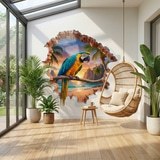 Wall Stickers: Wall Hole Tropical Macaw 5