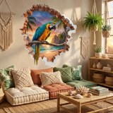 Wall Stickers: Wall Hole Tropical Macaw 7