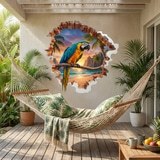 Wall Stickers: Wall Hole Tropical Macaw 8