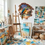 Wall Stickers: Wall Hole Tropical Macaw 10