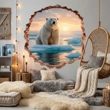 Wall Stickers: Wall Hole Polar Bear 4