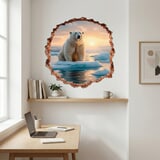 Wall Stickers: Wall Hole Polar Bear 5