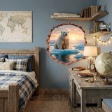 Wall Stickers: Wall Hole Polar Bear 7