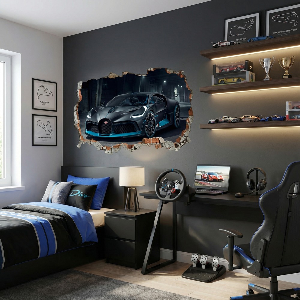 Wall Stickers: Wall Hole Bugatti Divo