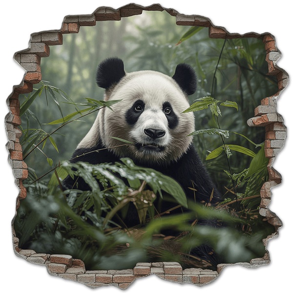 Wall Stickers: Wall Hole Panda Bear