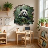 Wall Stickers: Wall Hole Panda Bear 8