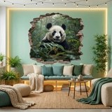 Wall Stickers: Wall Hole Panda Bear 10