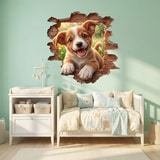 Wall Stickers: Wall Hole Happy Puppy 4