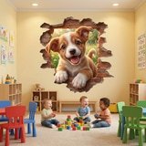 Wall Stickers: Wall Hole Happy Puppy 9