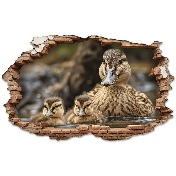 Wall Stickers: Wall Hole Ducklings