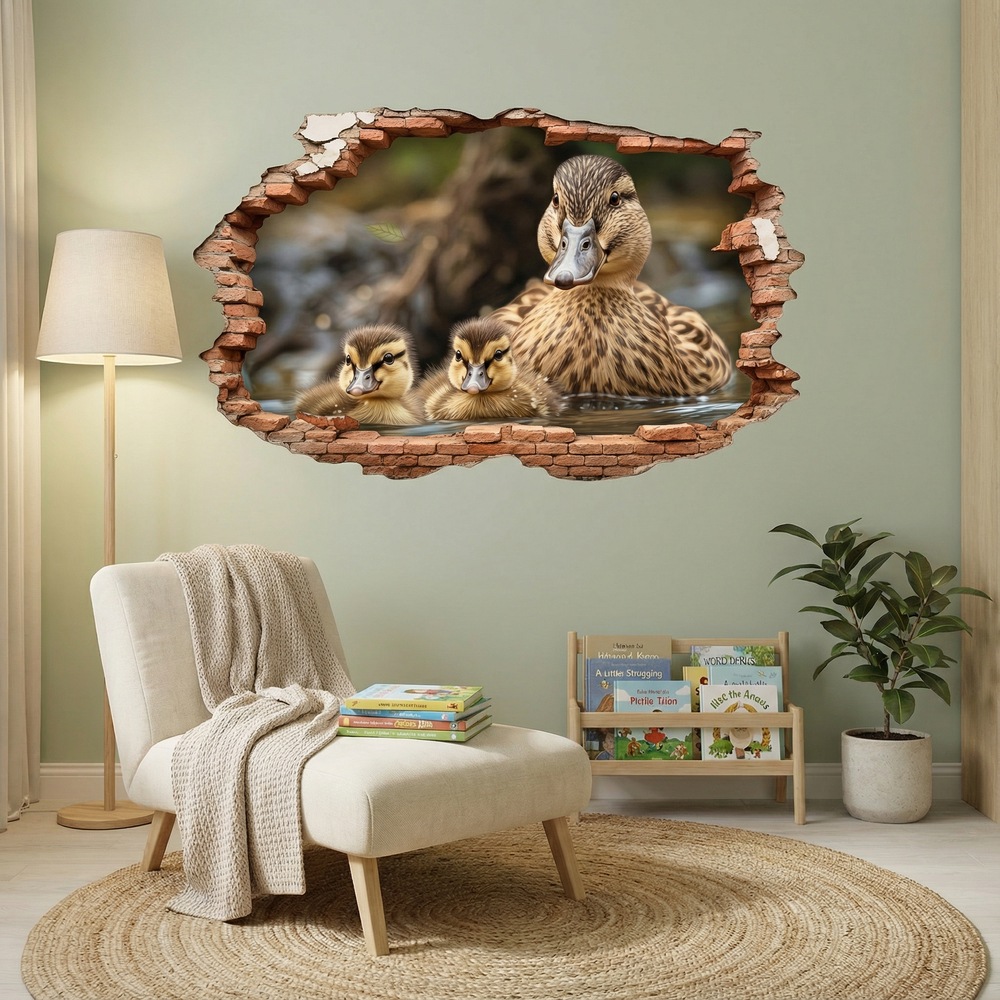 Wall Stickers: Wall Hole Ducklings