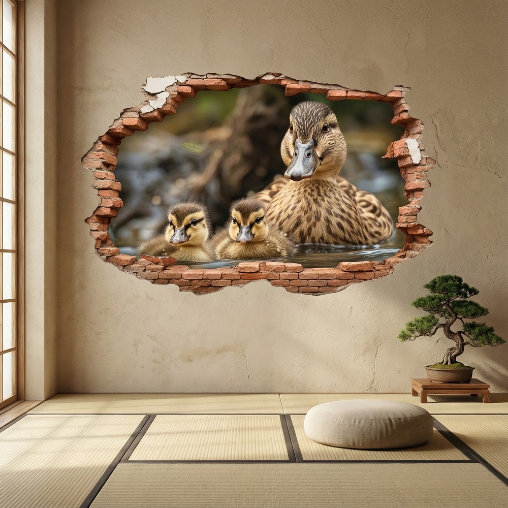 Wall Stickers: Wall Hole Ducklings