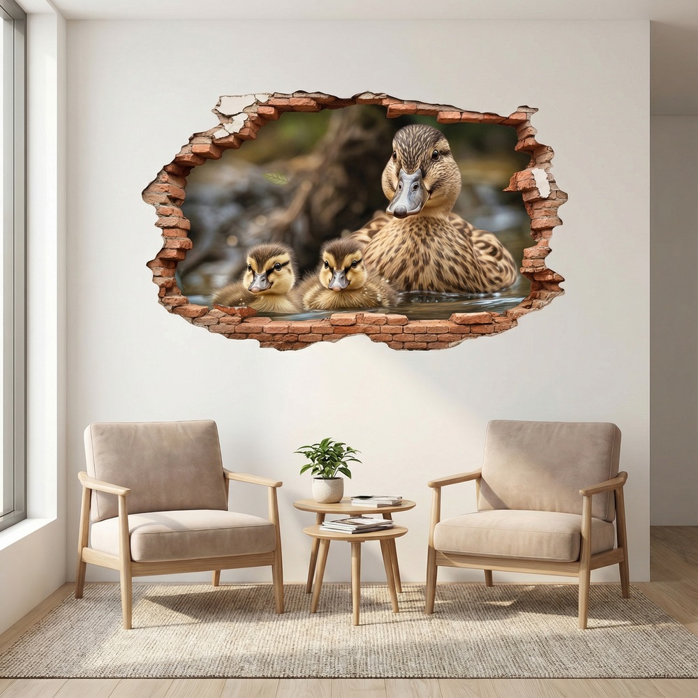 Wall Stickers: Wall Hole Ducklings