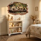 Wall Stickers: Wall Hole Ducklings Log 4
