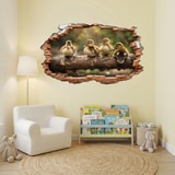 Wall Stickers: Wall Hole Ducklings Log 5