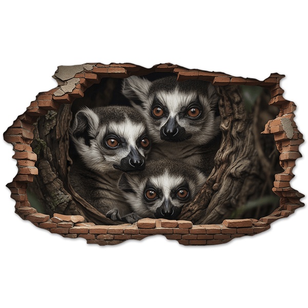 Wall Stickers: Wall Hole Lemurs