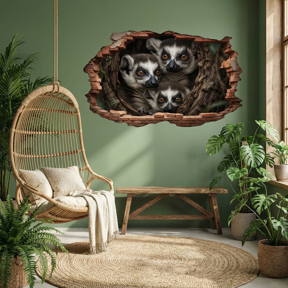 Wall Stickers: Wall Hole Lemurs