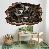 Wall Stickers: Wall Hole Lemurs 6