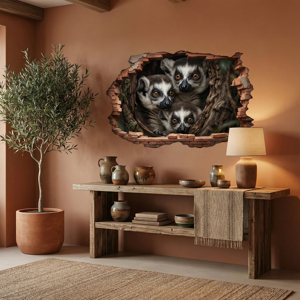 Wall Stickers: Wall Hole Lemurs