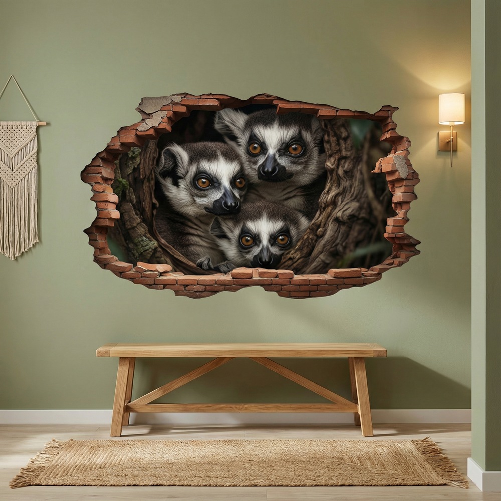 Wall Stickers: Wall Hole Lemurs