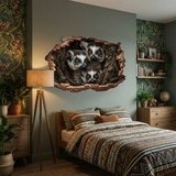Wall Stickers: Wall Hole Lemurs 9
