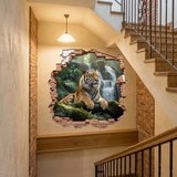 Wall Stickers: Wall Hole Tiger Waterfall 3