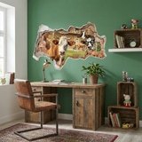 Wall Stickers: Wall Hole Funny Cows 5
