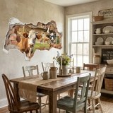 Wall Stickers: Wall Hole Funny Cows 8