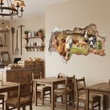 Wall Stickers: Wall Hole Funny Cows 10