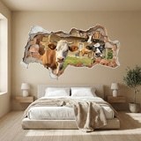 Wall Stickers: Wall Hole Funny Cows 11
