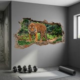Wall Stickers: Wall Hole Bengal Tiger 7