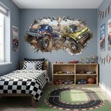 Stickers for Kids: Wall Hole Monster Trucks Competition 3