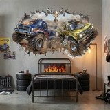 Stickers for Kids: Wall Hole Monster Trucks Race 4