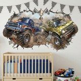 Stickers for Kids: Wall Hole Monster Trucks Competition 5
