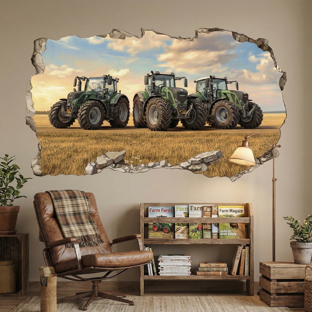 Wall Stickers: Wall Hole Field Tractors