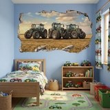 Wall Stickers: Wall Hole Field Tractors 3