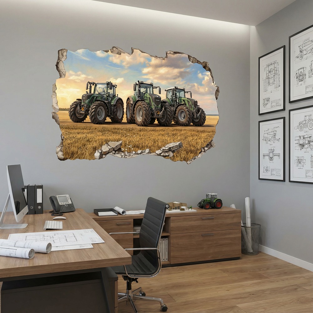 Wall Stickers: Wall Hole Field Tractors