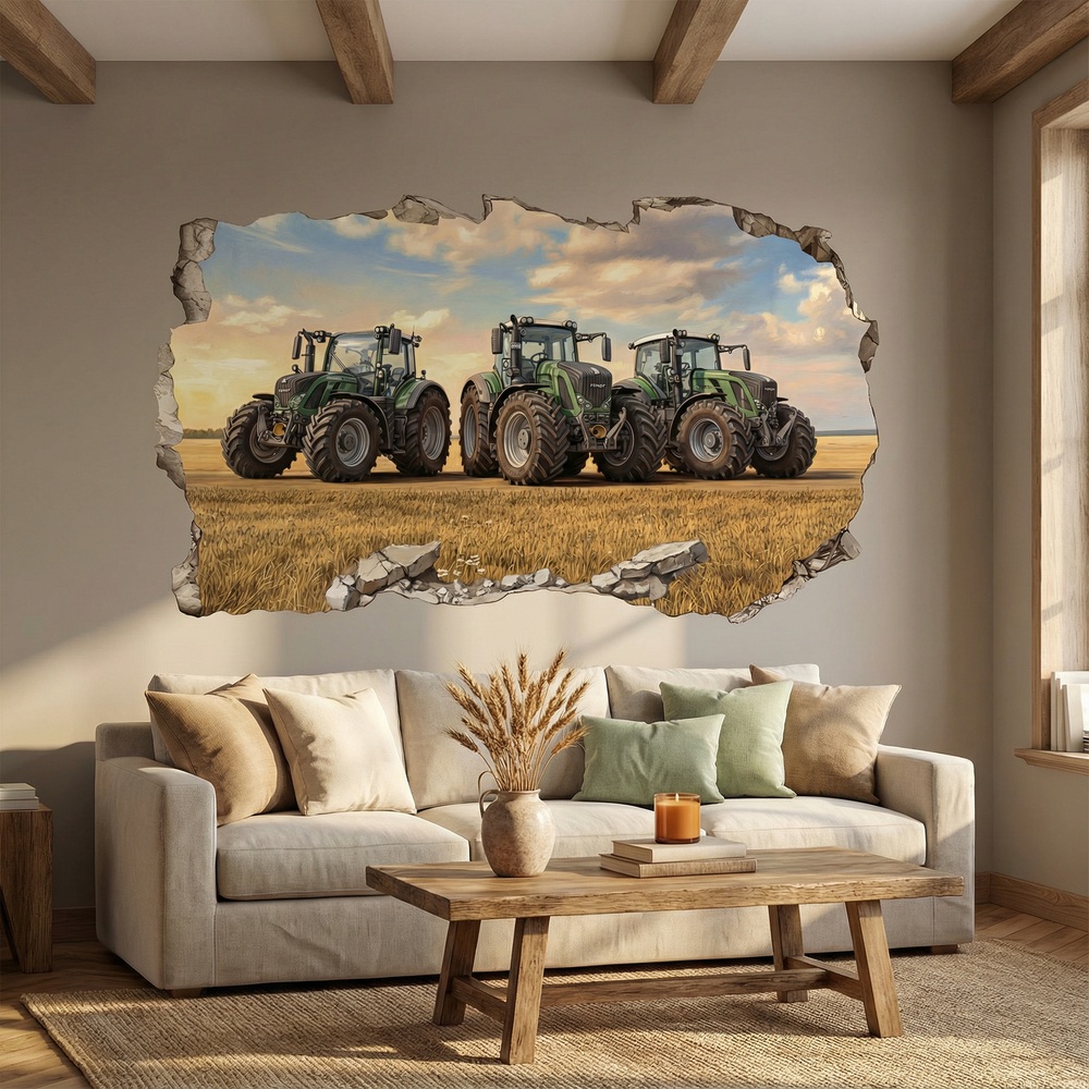 Wall Stickers: Wall Hole Field Tractors