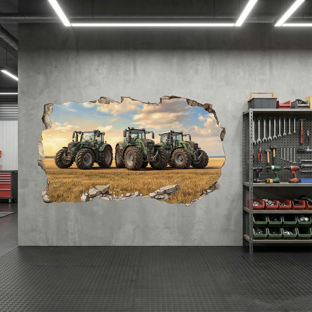 Wall Stickers: Wall Hole Field Tractors